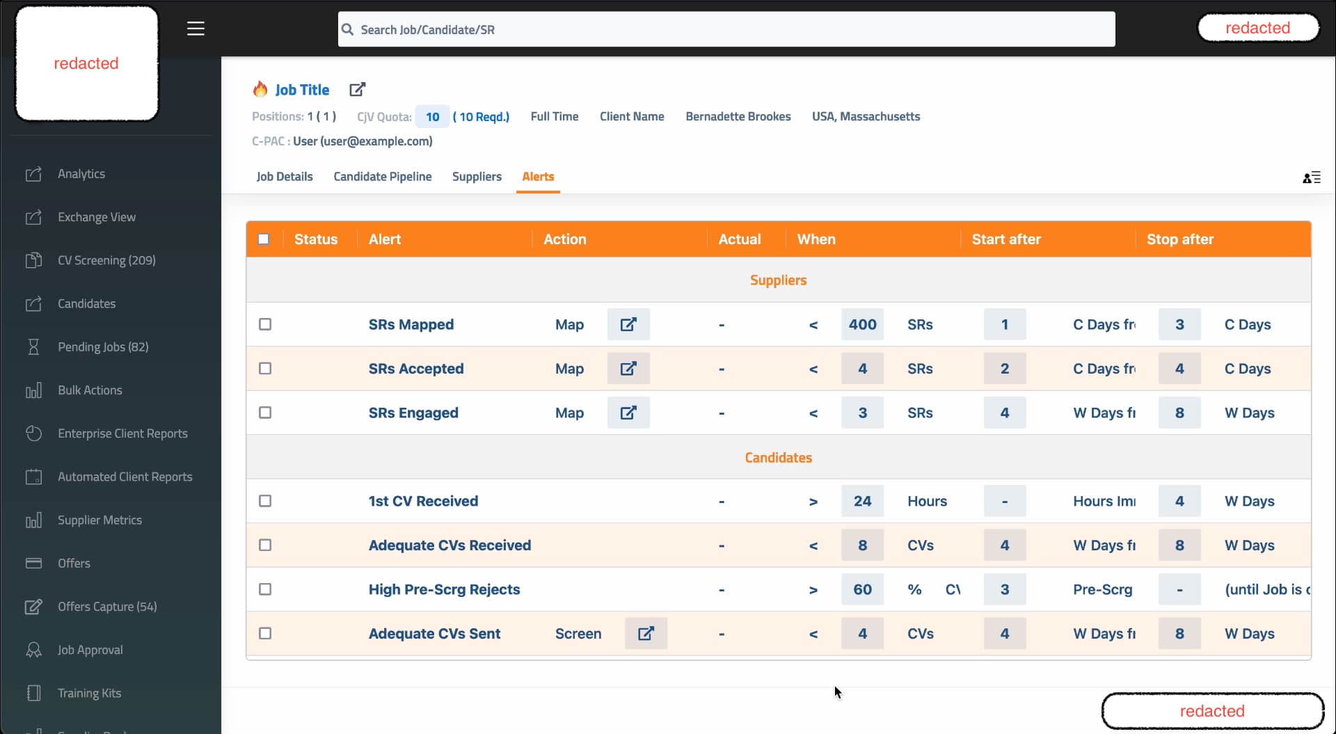 Alert Dashboard Interface
